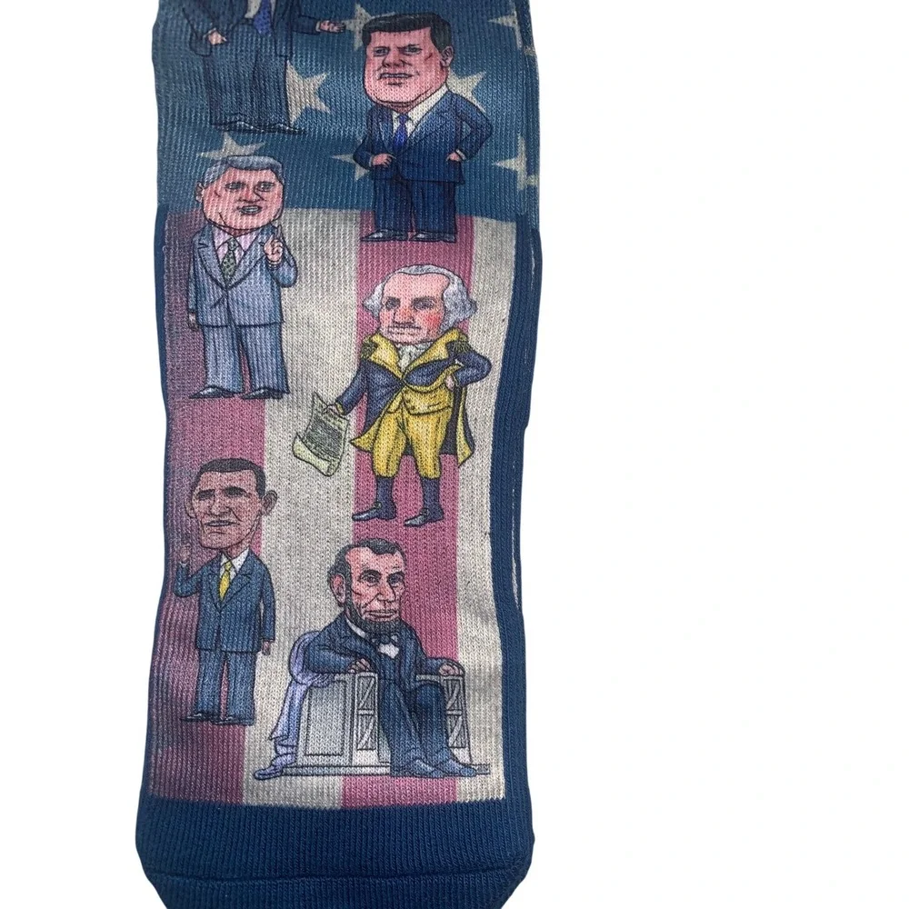 NEW Good Luck Sock Mens Past Presidents of United States Blue‎ Crew Size 8-13
